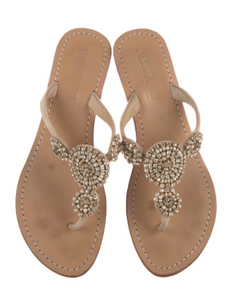 Mystique Leather Crystal Embellishments Slides