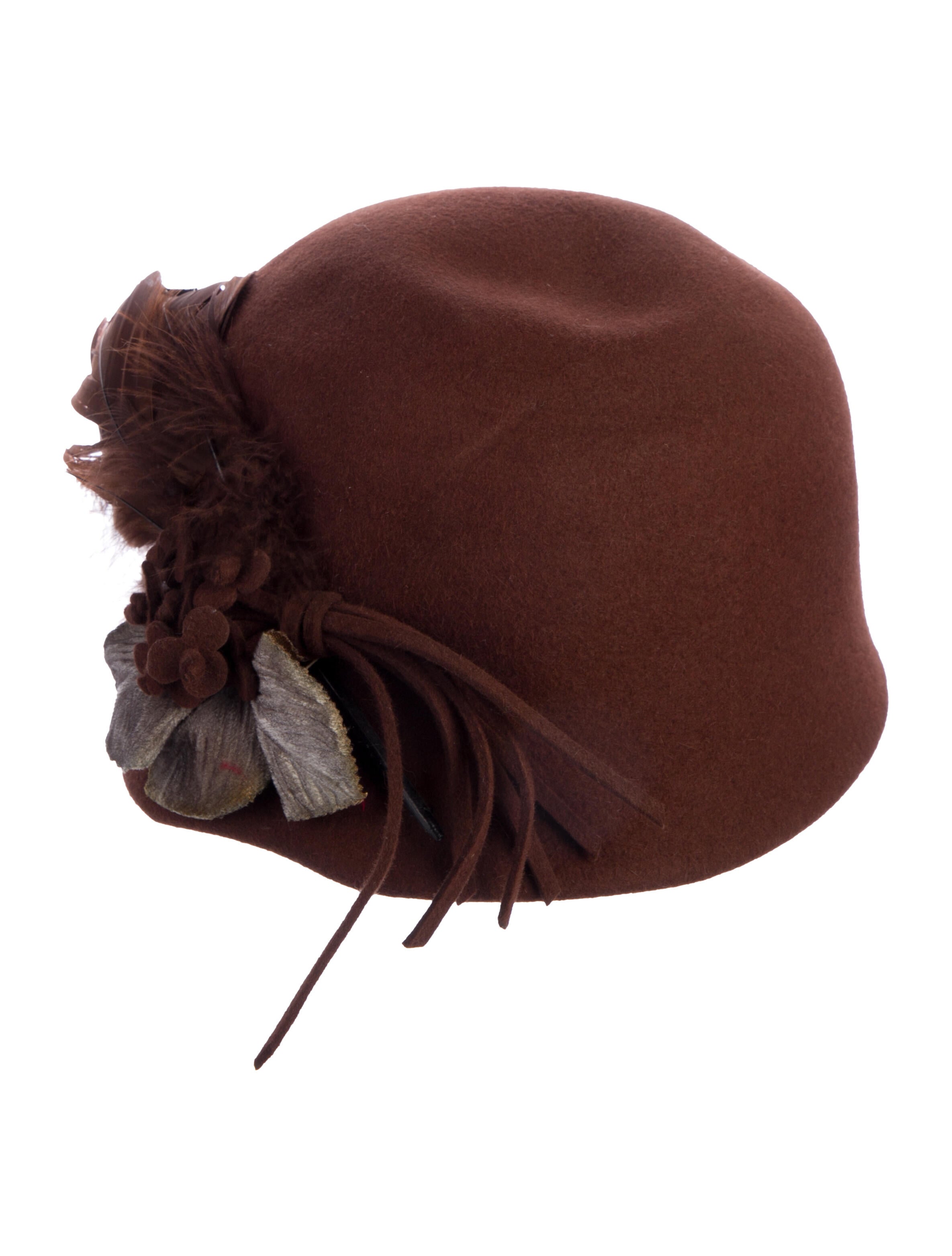 Marzi Firenze Marzi Firenze Wool and Feather embellished Hat