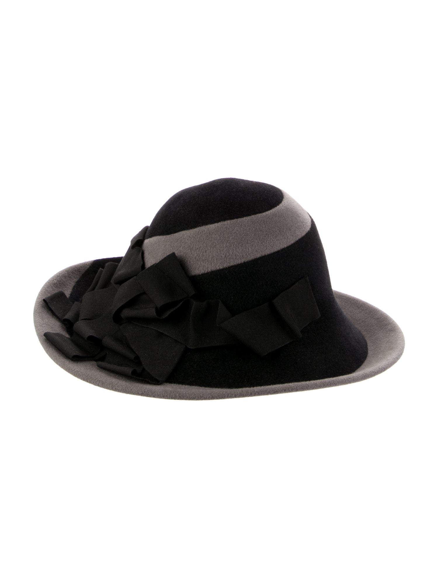 Marzi Firenze black pattern print rabbit hair hat