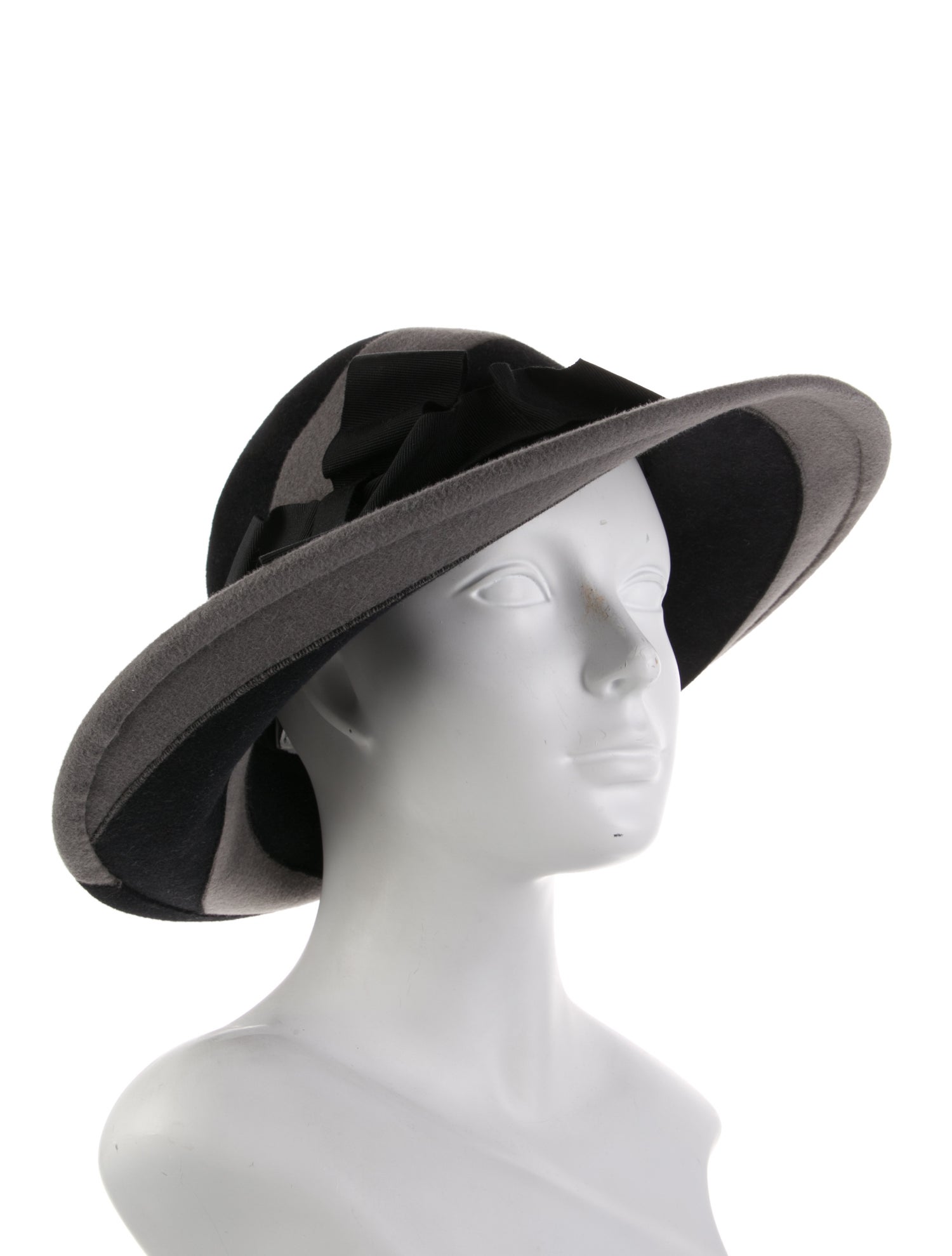 Marzi Firenze black pattern print rabbit hair hat