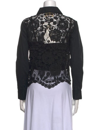 Mestiza New York Lace Pattern Long Sleeve Button-Up Top