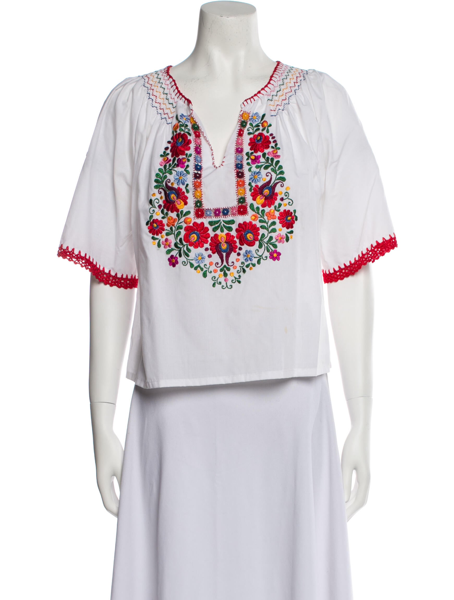 Muzungu Sisters Printed V-Neck Blouse