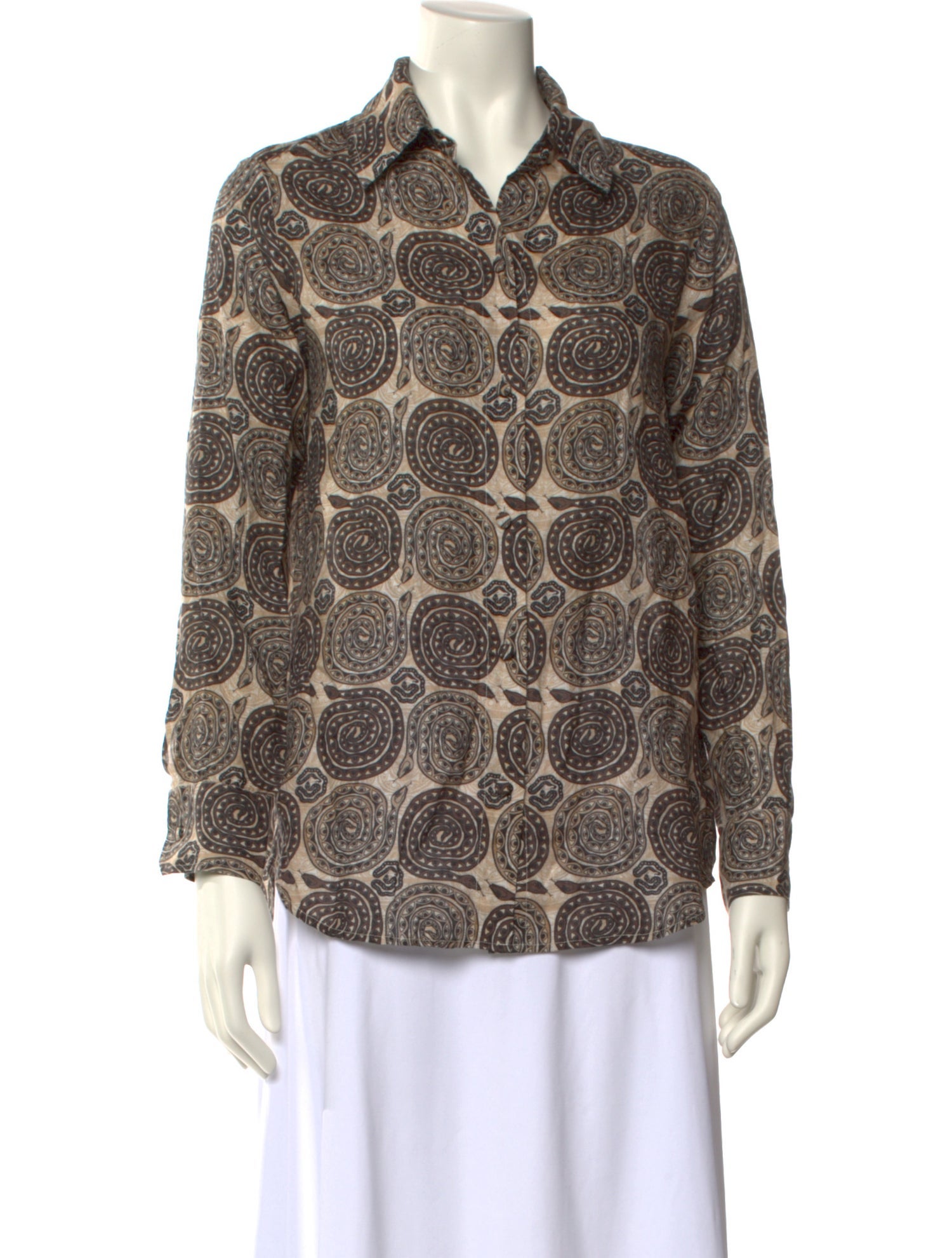 Muzungu Sisters Linen Printed Button-Up Top w/ Tags
