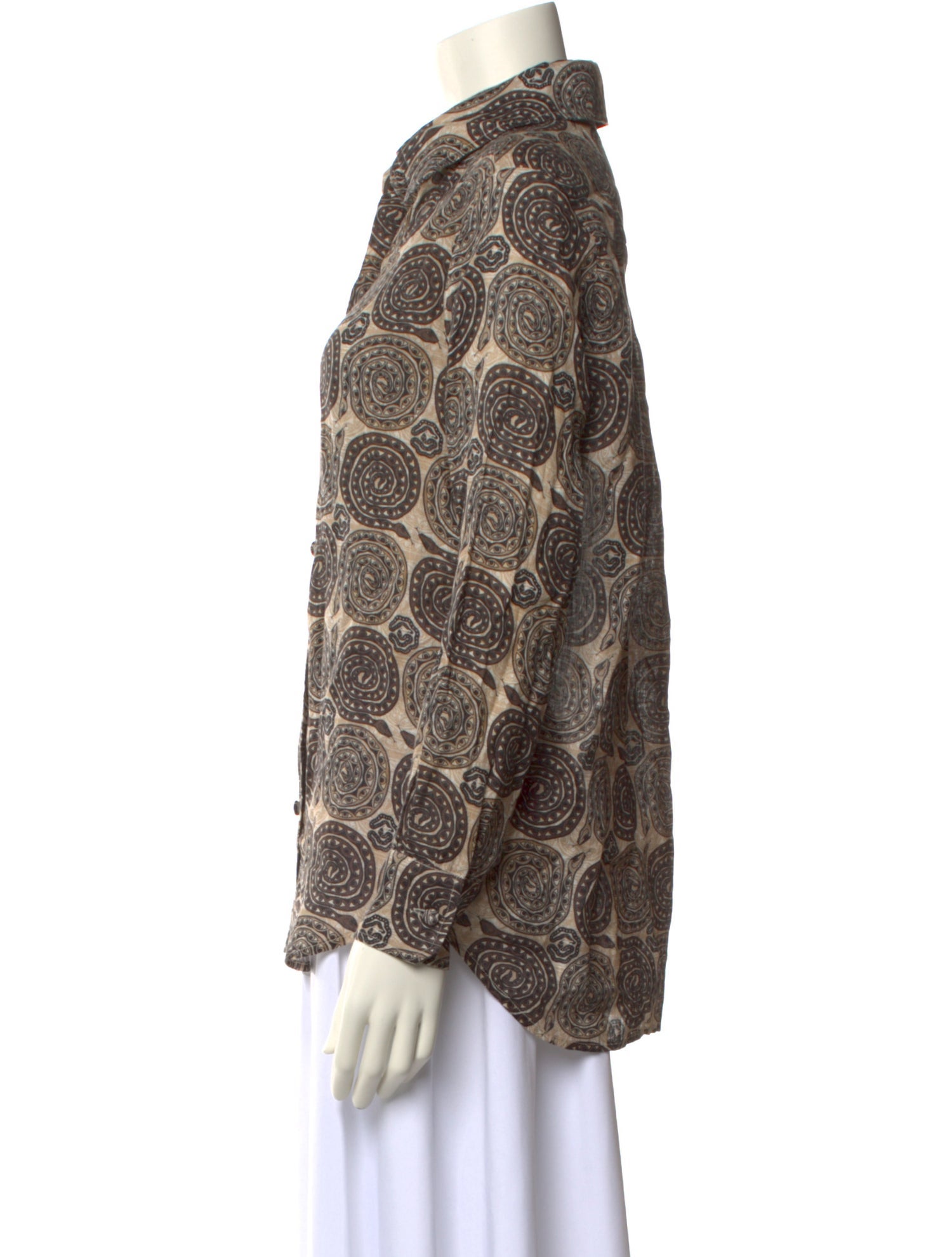 Muzungu Sisters Linen Printed Button-Up Top w/ Tags