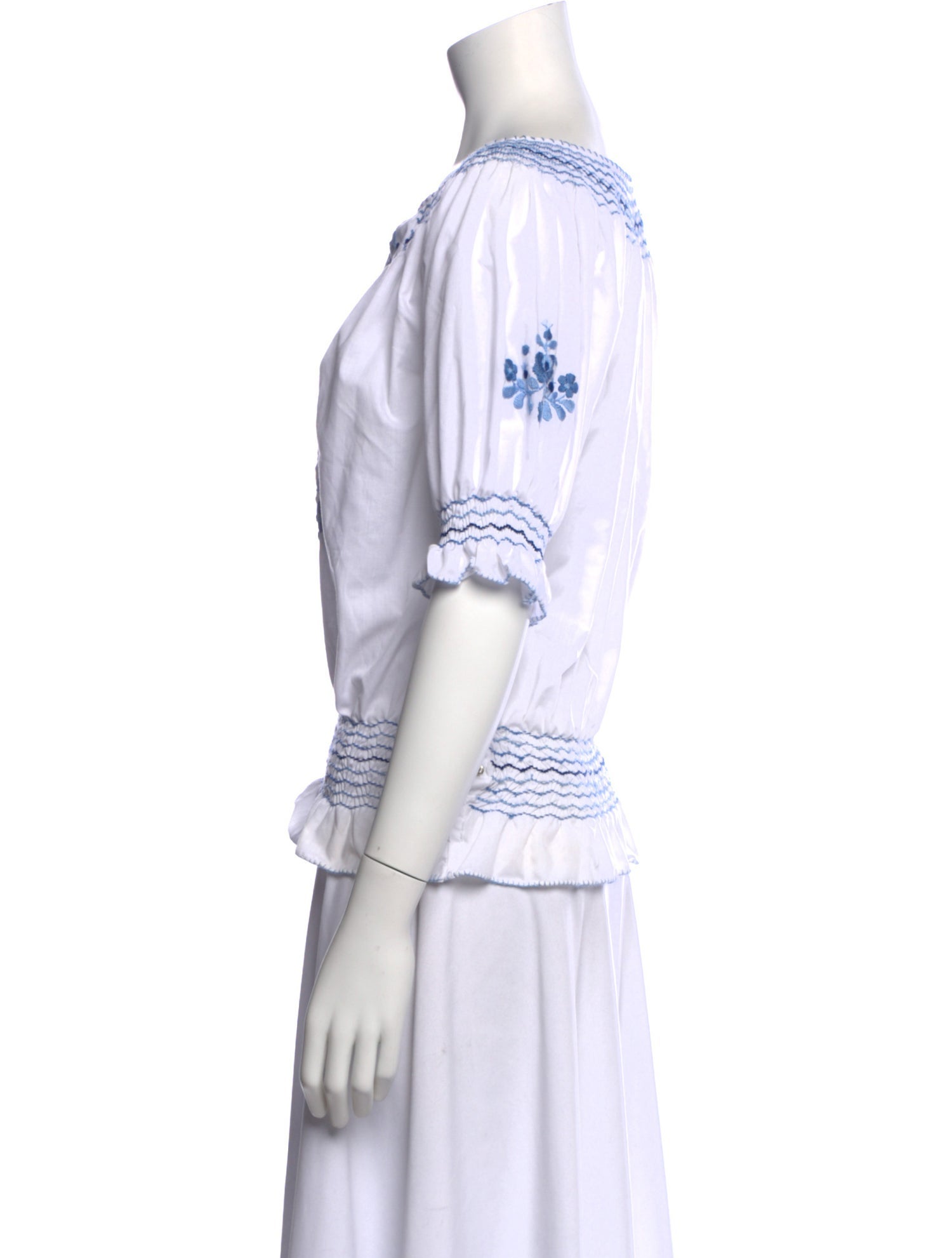 Muzungu Sisters Floral Print V-Neck Blouse