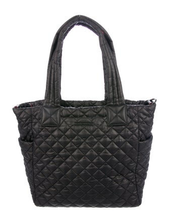 nylon quilted tote handbag