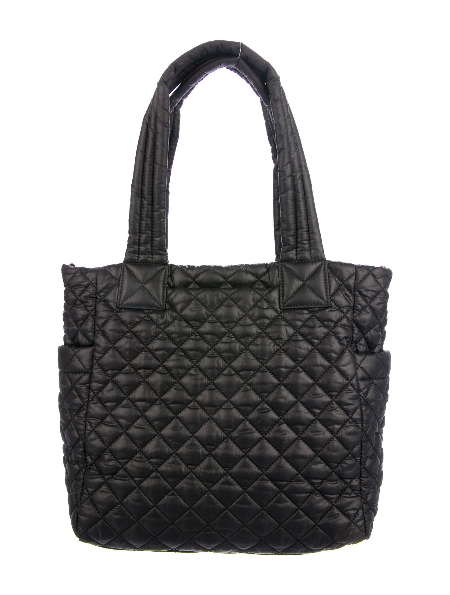 nylon quilted tote handbag