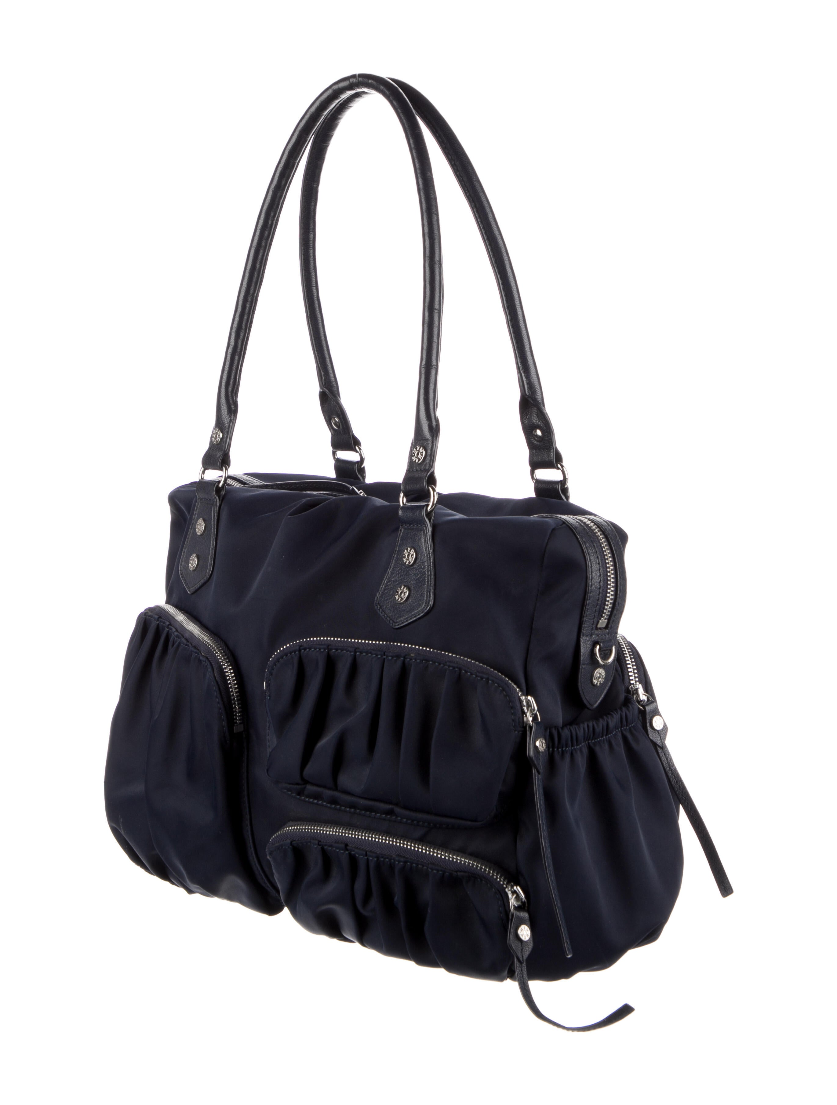 MZ Wallace Nylon & Leather Trim Shoulder Bag Black Shoulder Bags