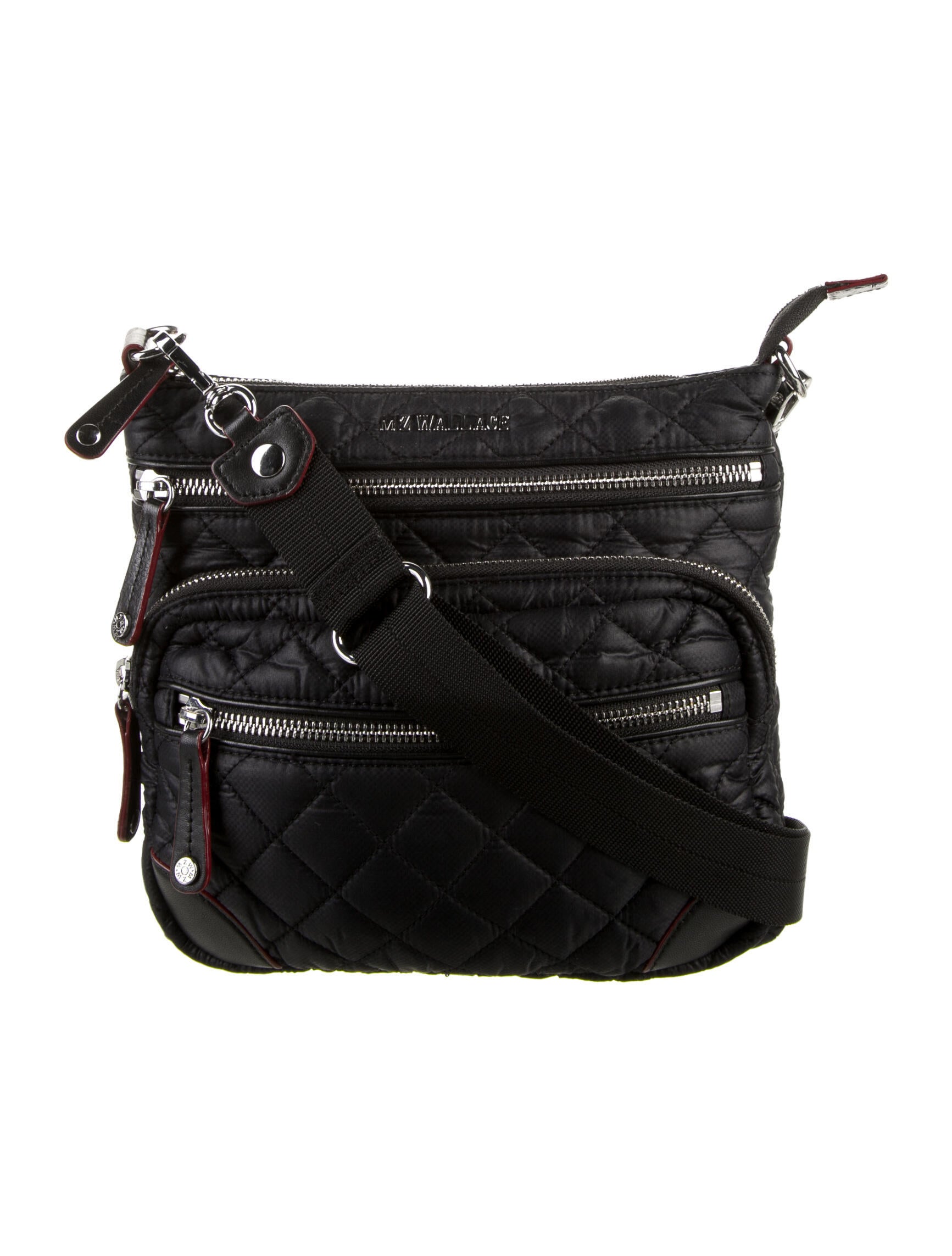 MZ Wallace Nylon Quilted Crossbody Bag Black Crossbody Bags, Handbags