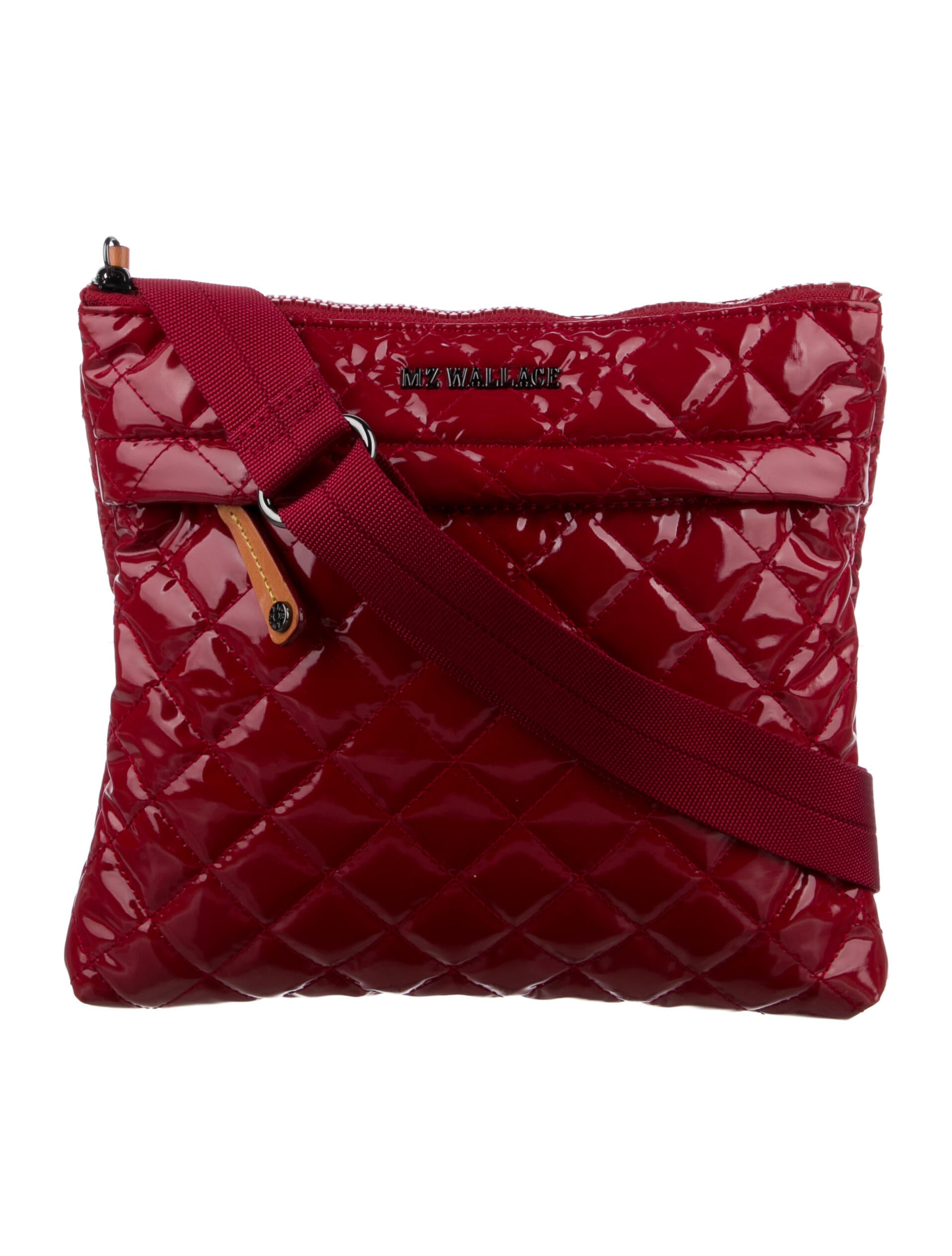 MZ Wallace Nylon Quilted Crossbody Bag Red Crossbody Bags, Handbags