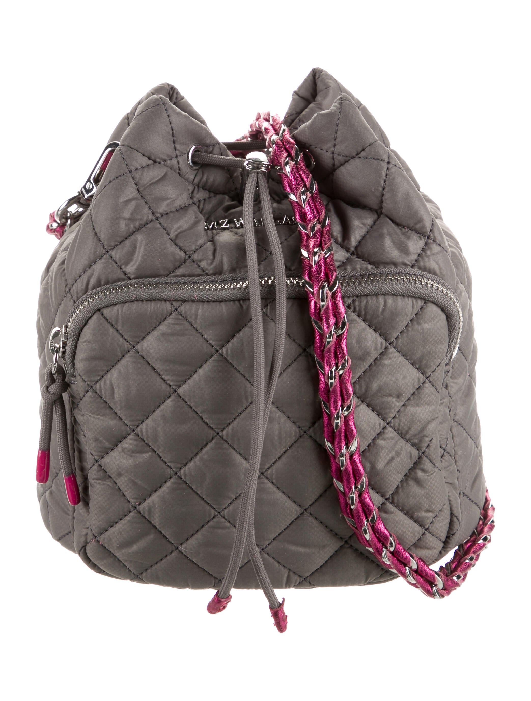 MZ Wallace Nylon Bucket Bag Grey Bucket Bags, Handbags WMZWA36484