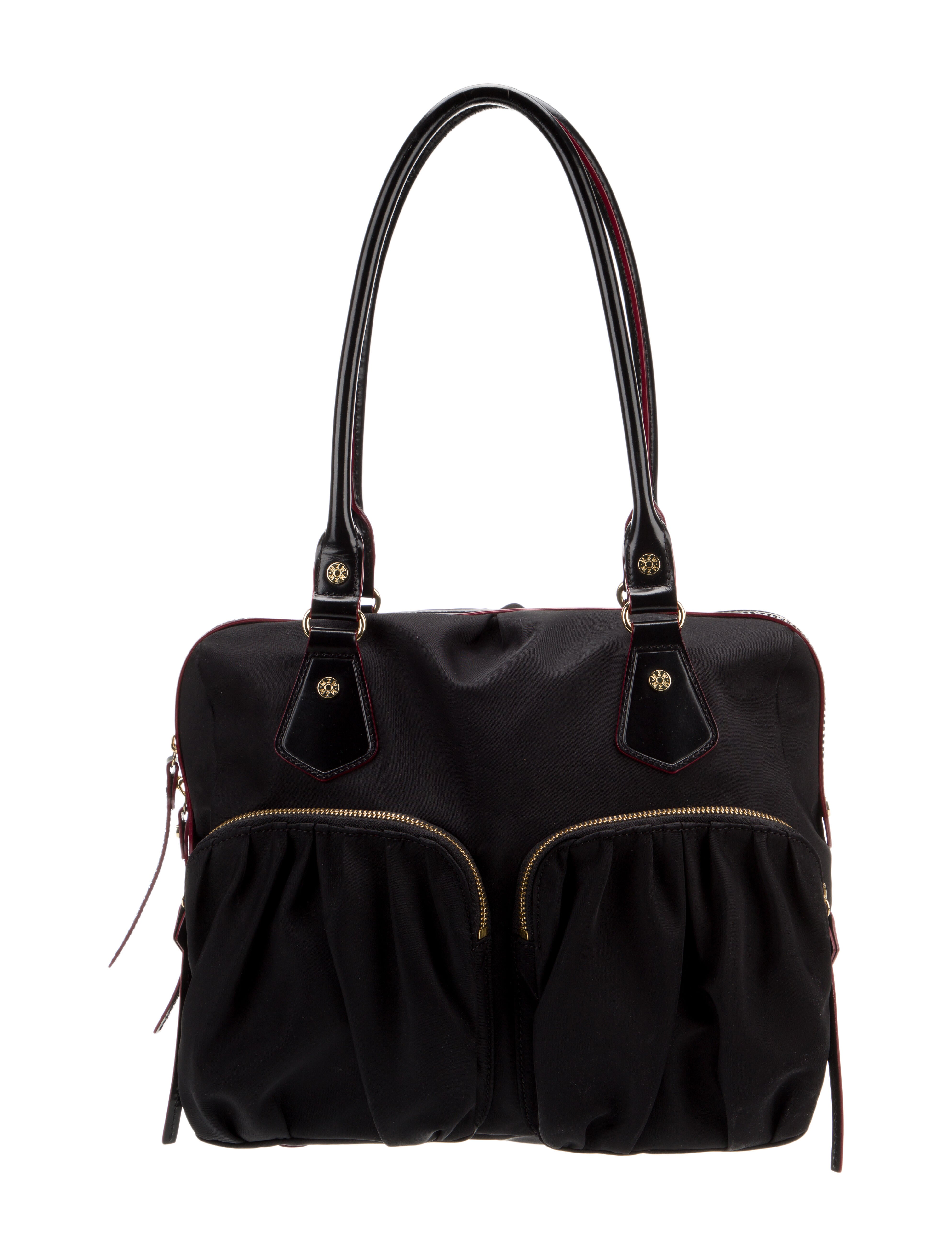 MZ Wallace Leather Trim Nylon Shoulder Bag Black Shoulder Bags