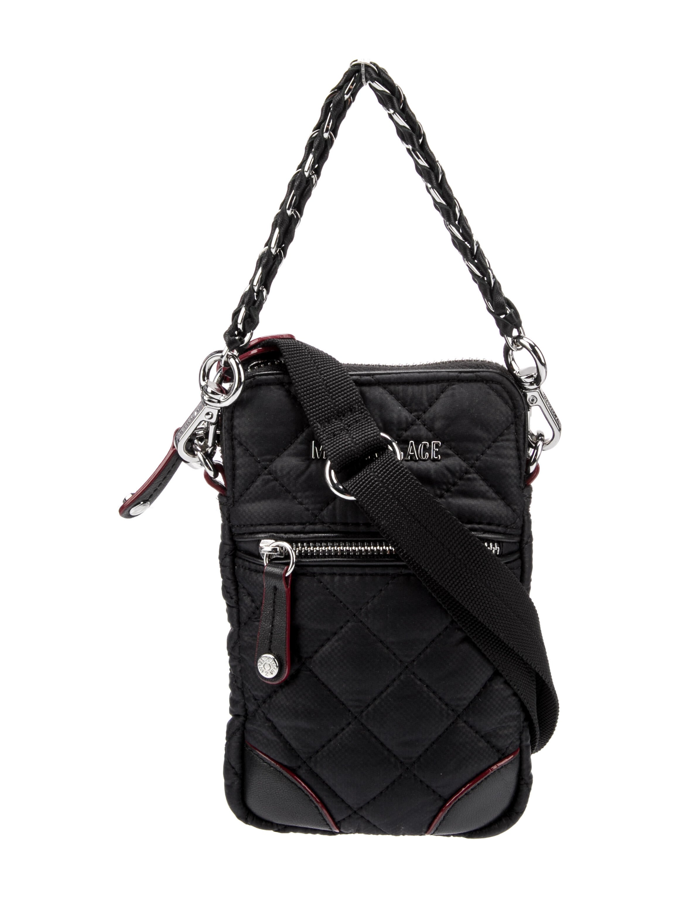 MZ Wallace Nylon Quilted Crossbody Bag Black Crossbody Bags, Handbags