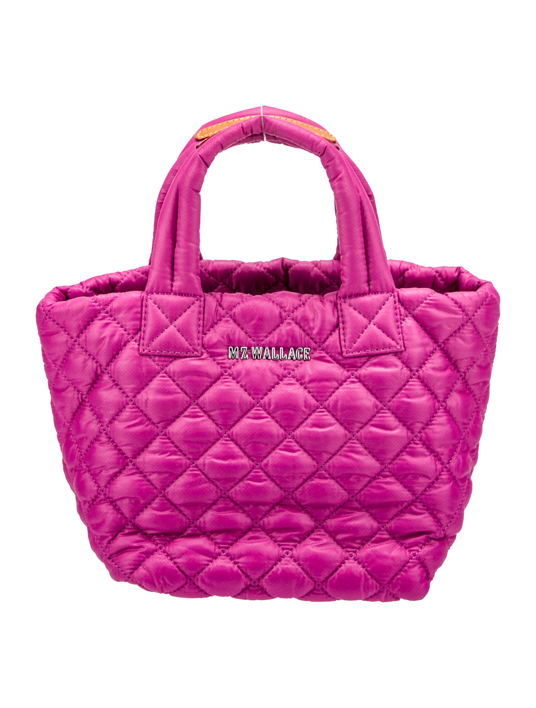 MZ Wallace Quilted Nylon Tote Bag Pink Handle Bags, Handbags WMZWA39366 The RealReal