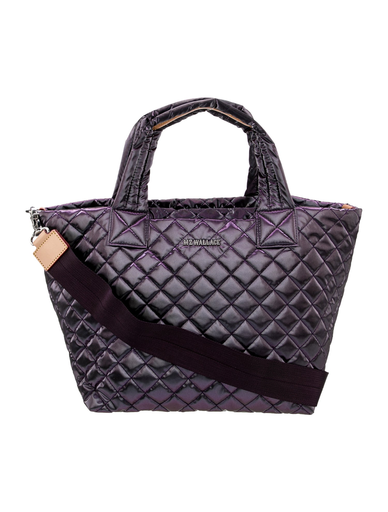 MZ Wallace Leather Trim Nylon Tote - Purple Totes, Handbags