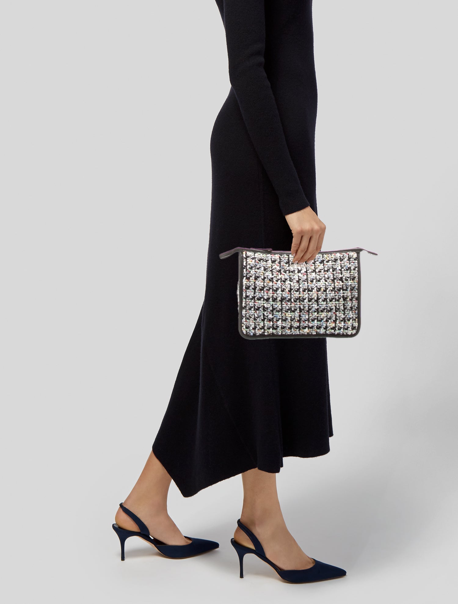 MZ Wallace Tweed Clutch