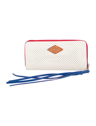 MZ Wallace Leather Polka Dot Print Continental Wallet