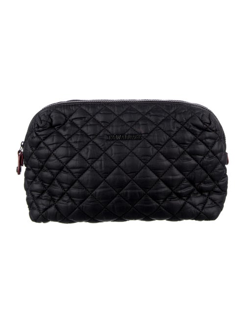 MZ Wallace MZ Wallace Cosmetic Bag Black Nylon Tonal Hardware Nylon Lining & Single Interior Pocket Exposed Zip Closure