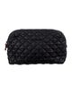MZ Wallace MZ Wallace Cosmetic Bag Black Nylon Tonal Hardware Nylon Lining & Single Interior Pocket Exposed Zip Closure