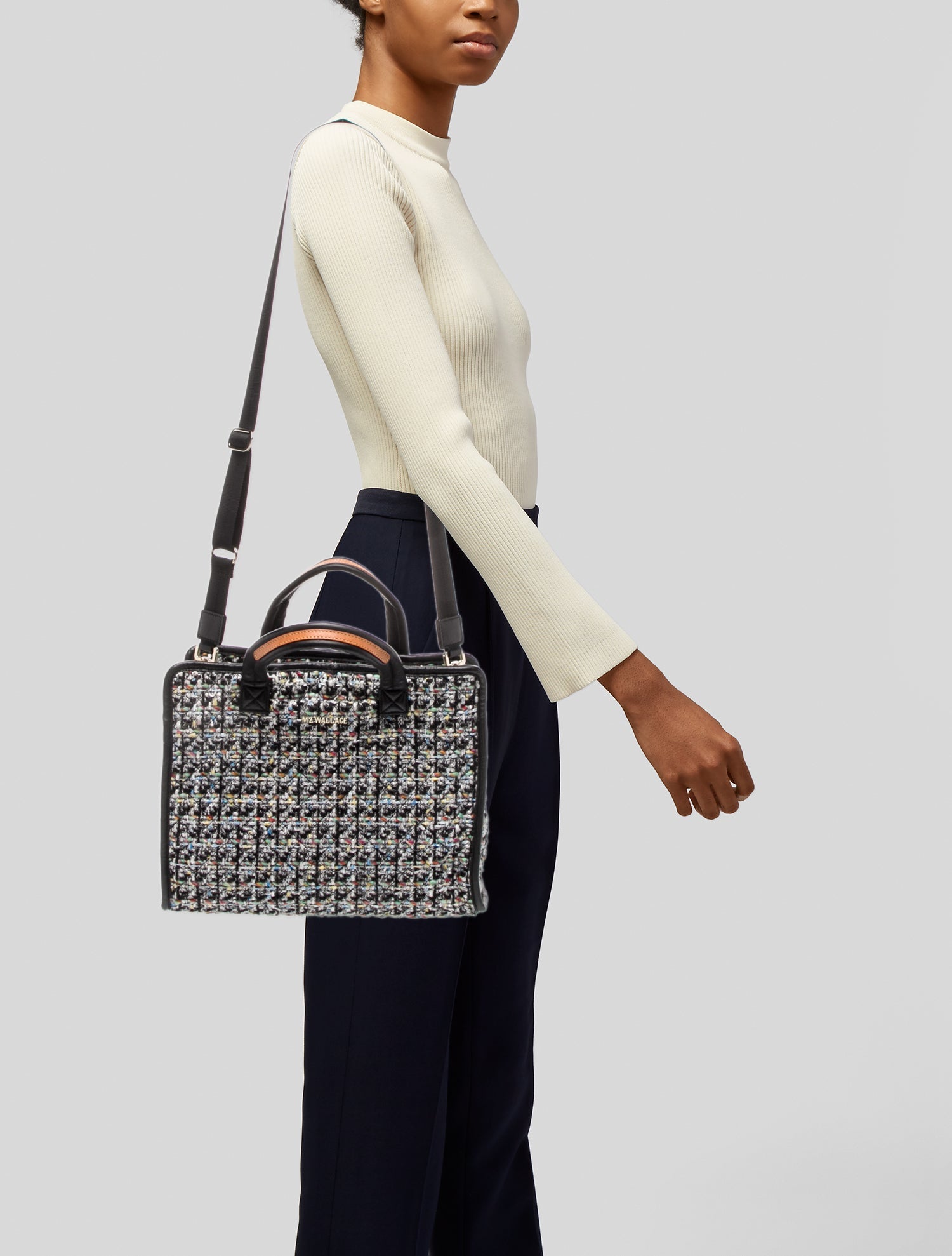 MZ Wallace Tweed Top Handle Bag