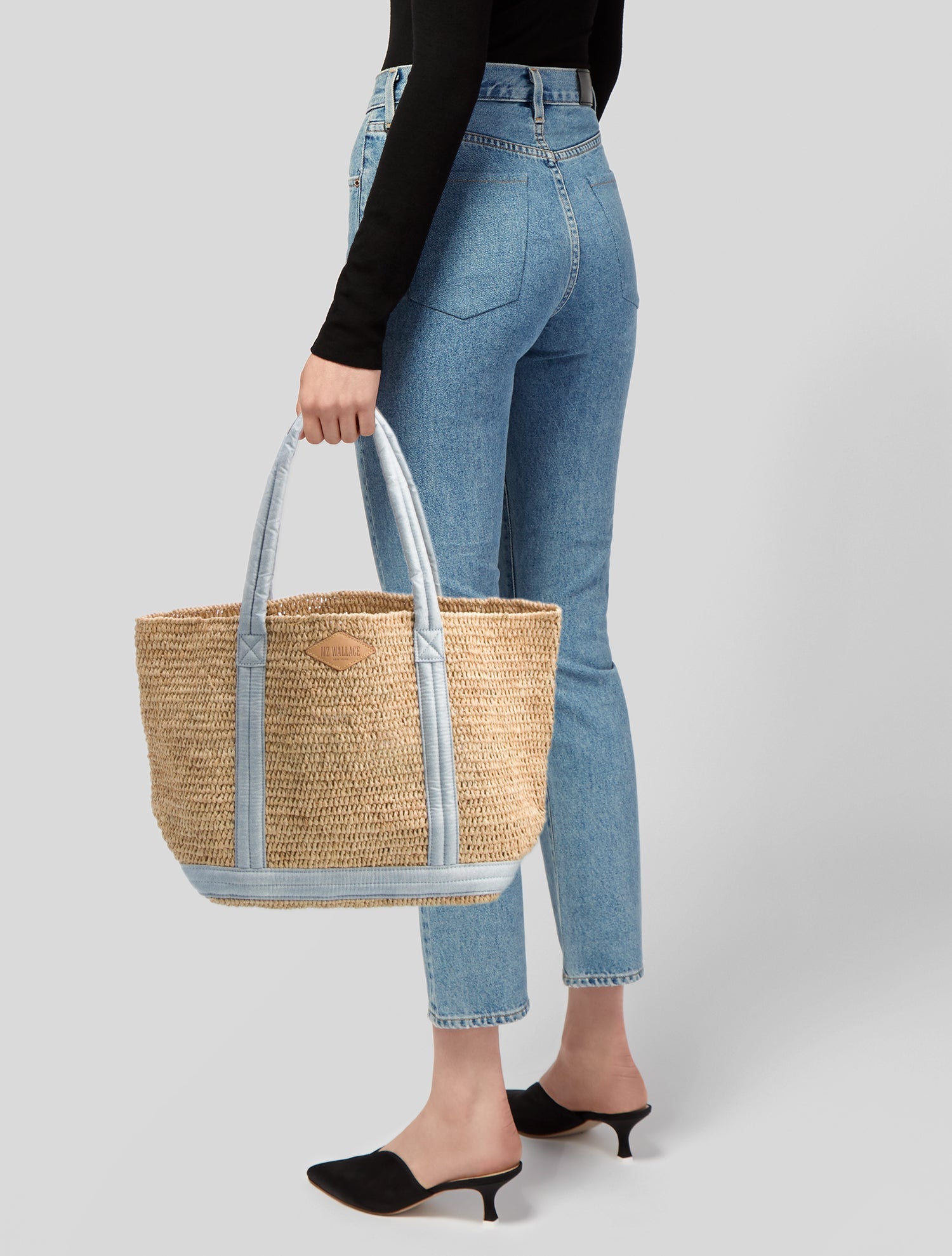 MZ Wallace Straw Top Handle Bag