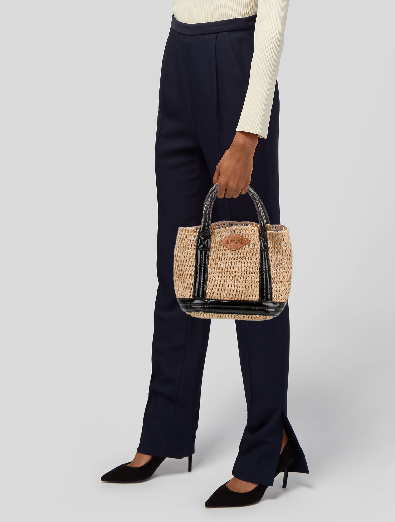 MZ Wallace Straw Top Handle Bag - Neutrals Handle Bags, Handbags