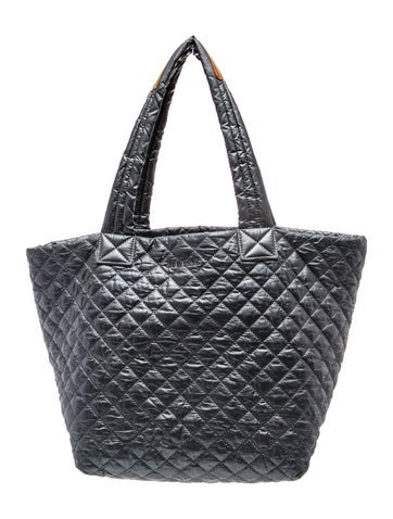 Pre-owned Mz Wallace Quilted Tote In Gray