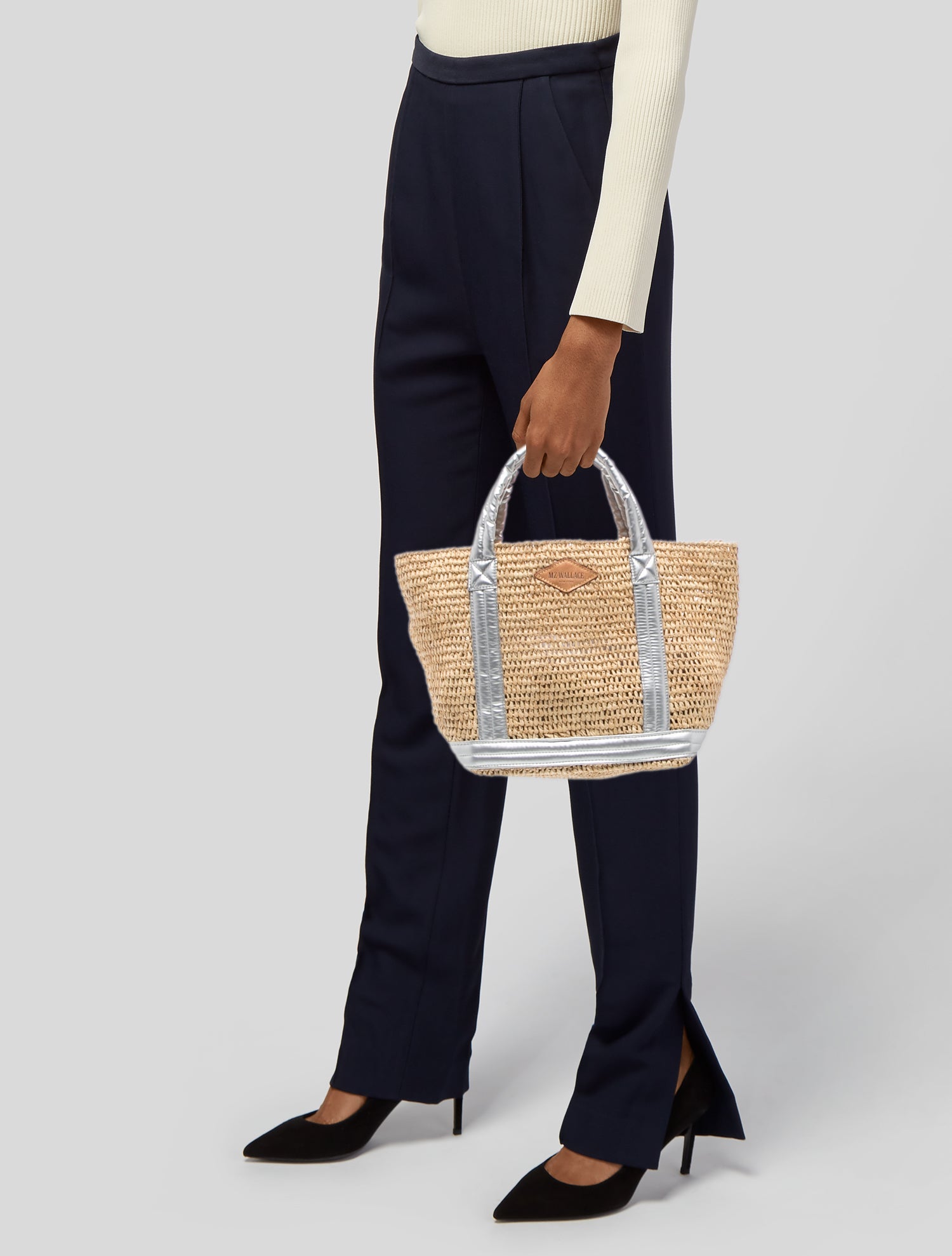 MZ Wallace Straw Top Handle Bag - Neutrals Handle Bags, Handbags
