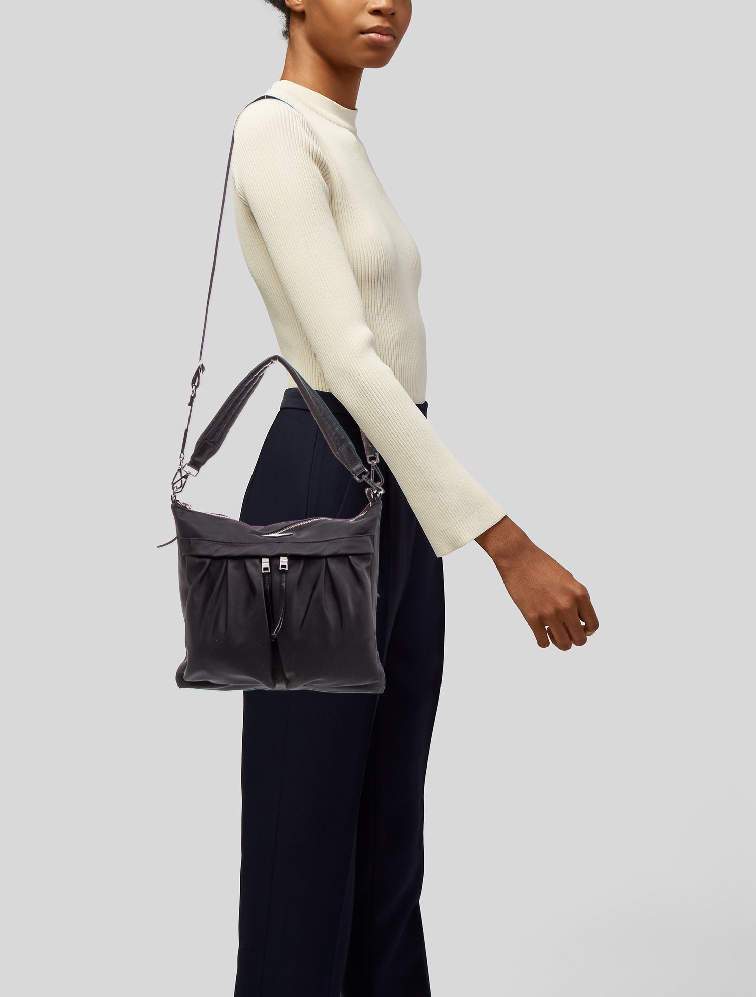MZ Wallace Nylon Messenger Bag - Black Crossbody Bags, Handbags