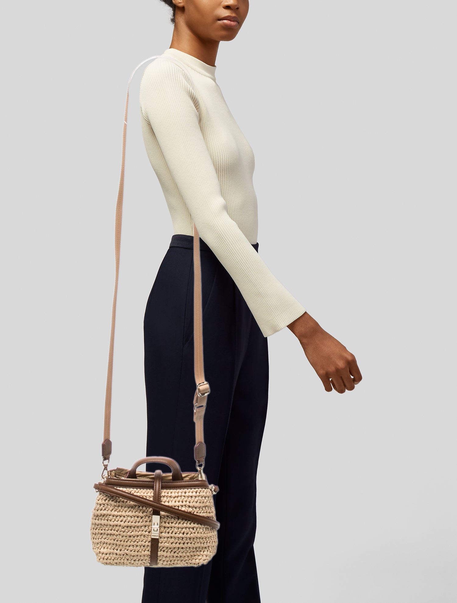 MZ Wallace Raffia Messenger Bag - Neutrals Crossbody Bags
