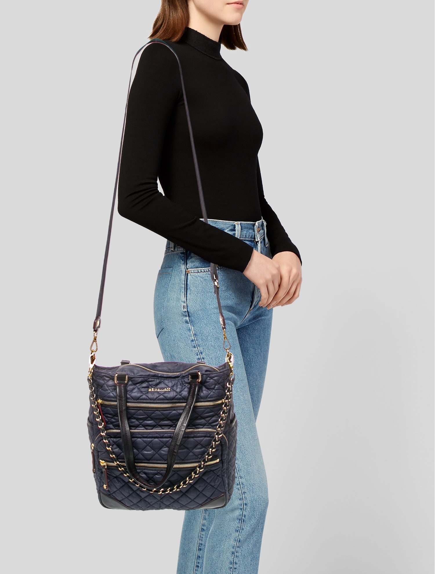 MZ Wallace Mia Bedford Nylon Crossbody Bag - Brown Crossbody Bags