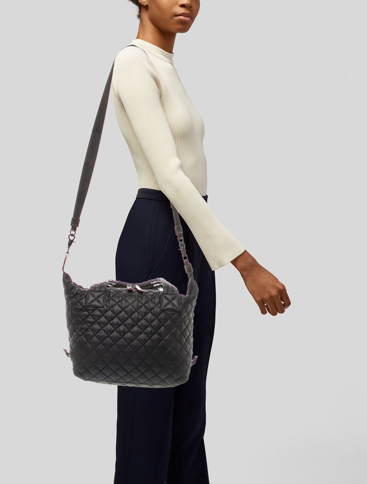 MZ Wallace Tweed Top Handle Bag w/ Tags - Black Handle Bags