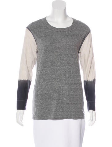 NSF Dip-Dye Stripe Print Top