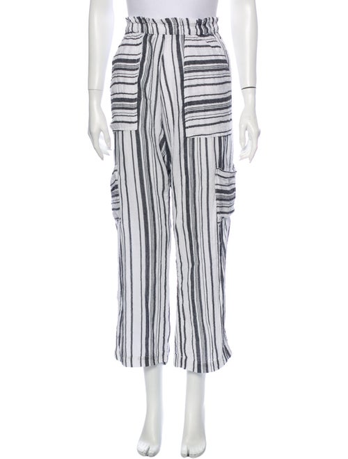 NSF Striped Wide Leg Pants White