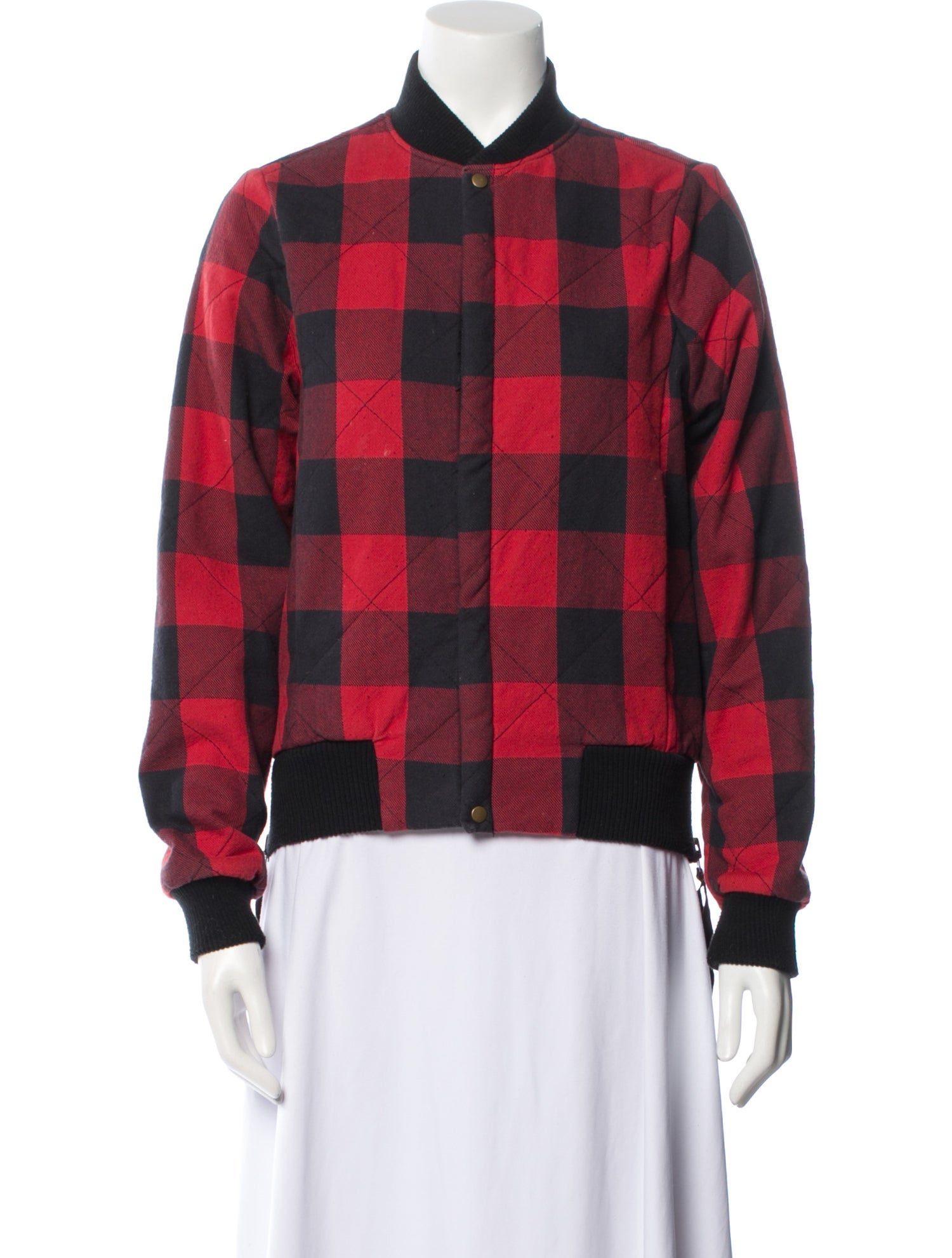 NSF Plaid Print Bomber Jacket