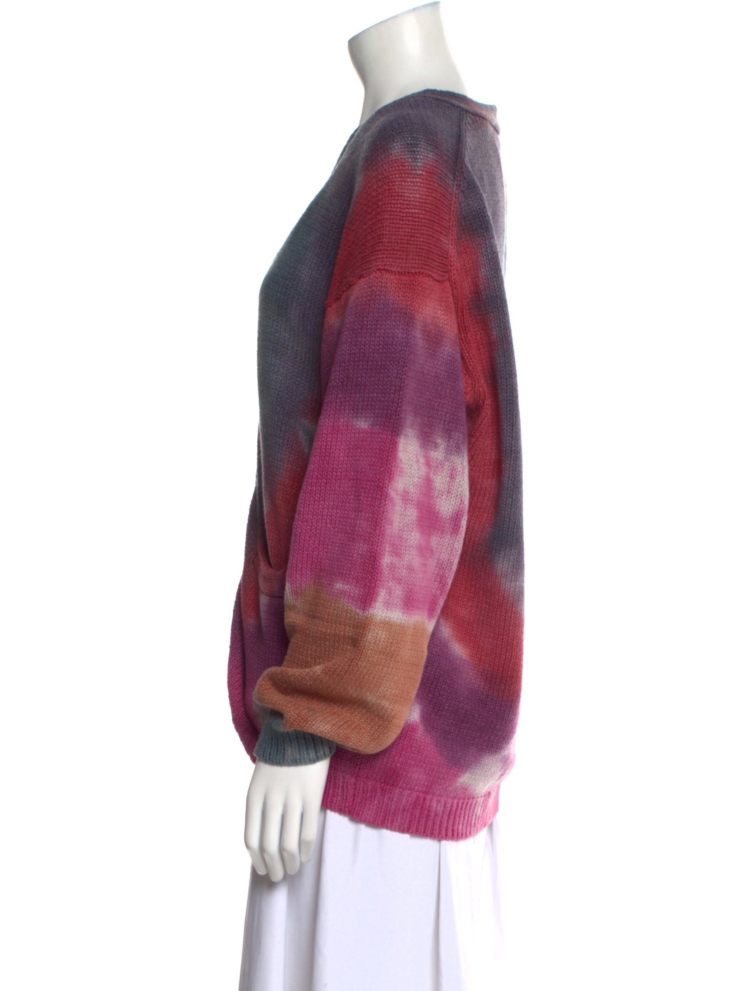 NSF Tie-Dye Print V-Neck Sweater
