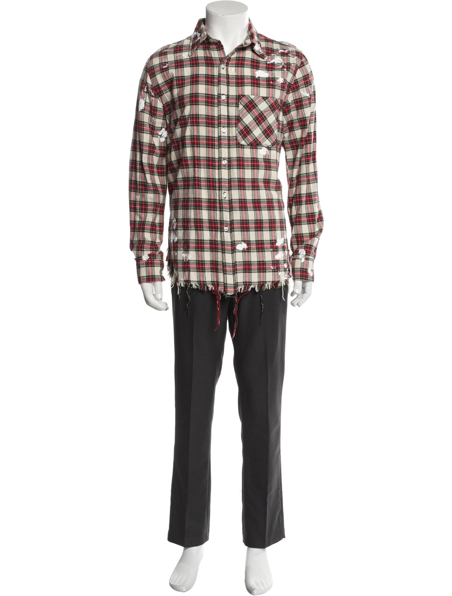 NSF Plaid Print Long Sleeve Shirt