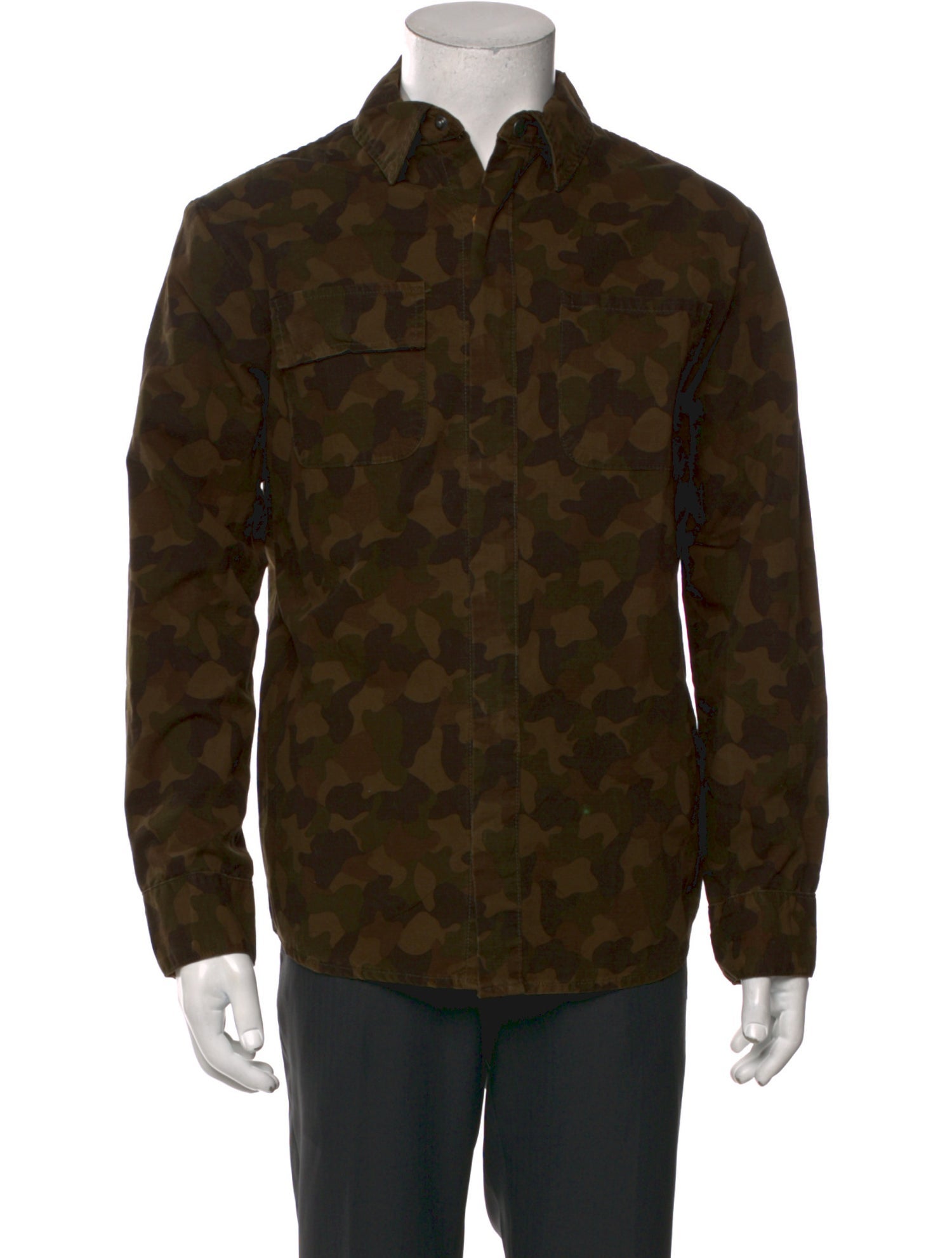 NSF Camouflage Print Long Sleeve Dress Shirt