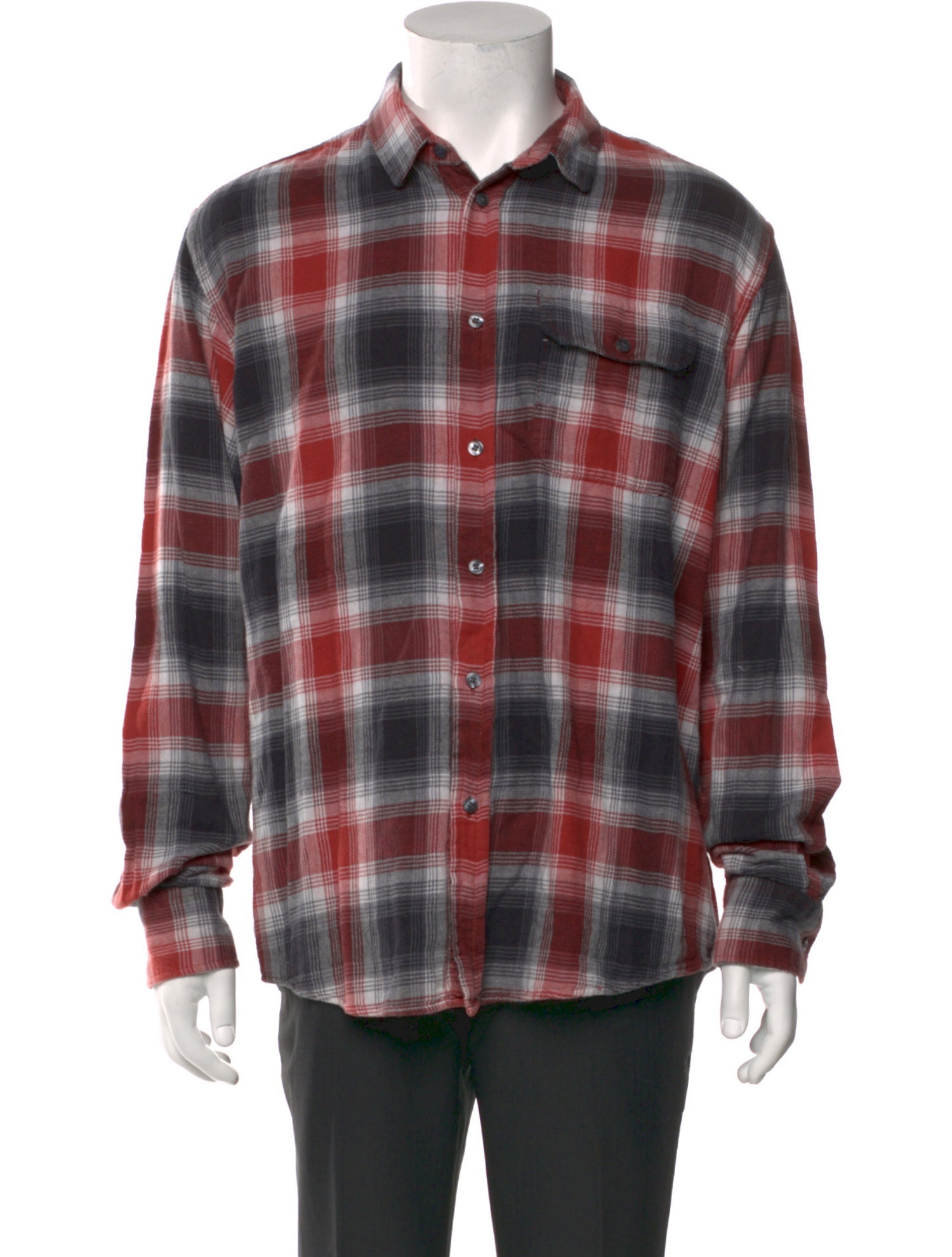 NSF Plaid Print Long Sleeve Western Shirt