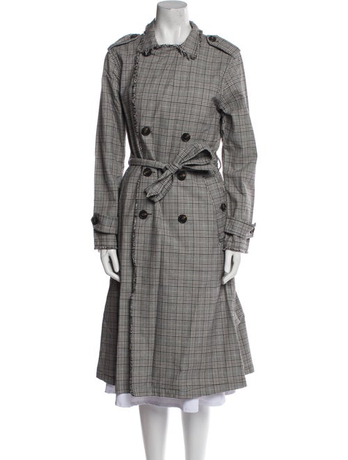 NSF Plaid Print Trench Coat