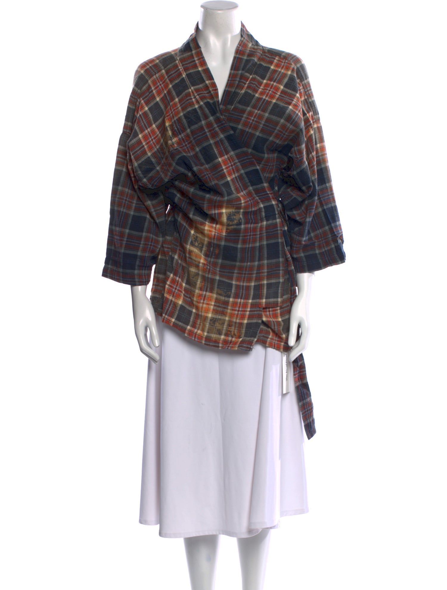 NSF Plaid Print V-Neck Tunic w/ Tags