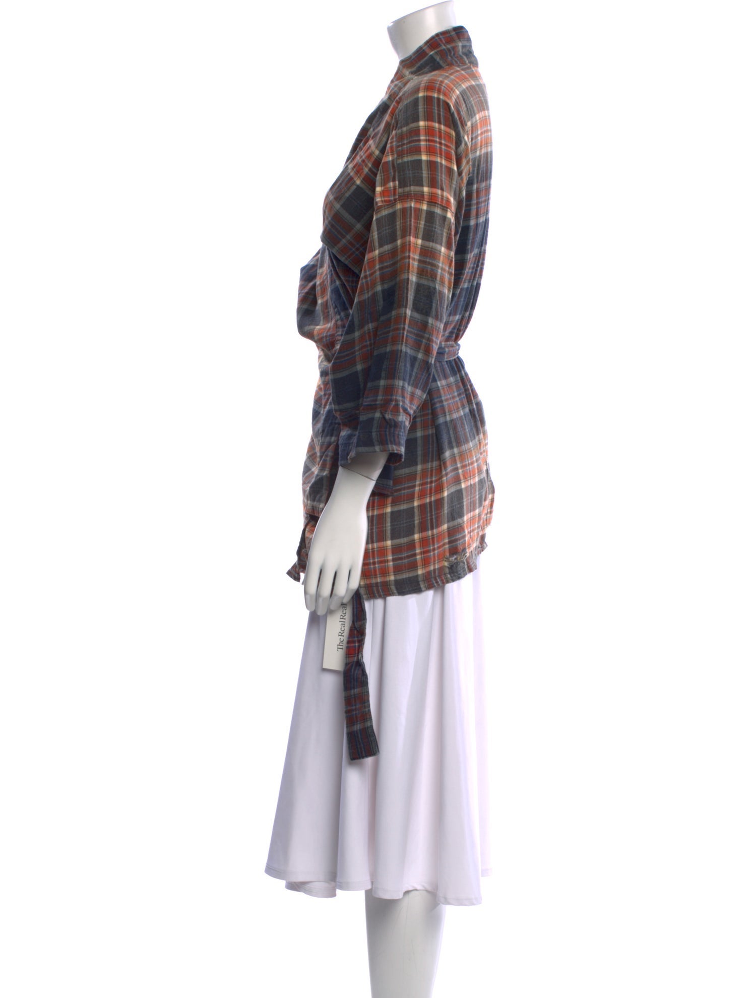 NSF Plaid Print V-Neck Tunic w/ Tags