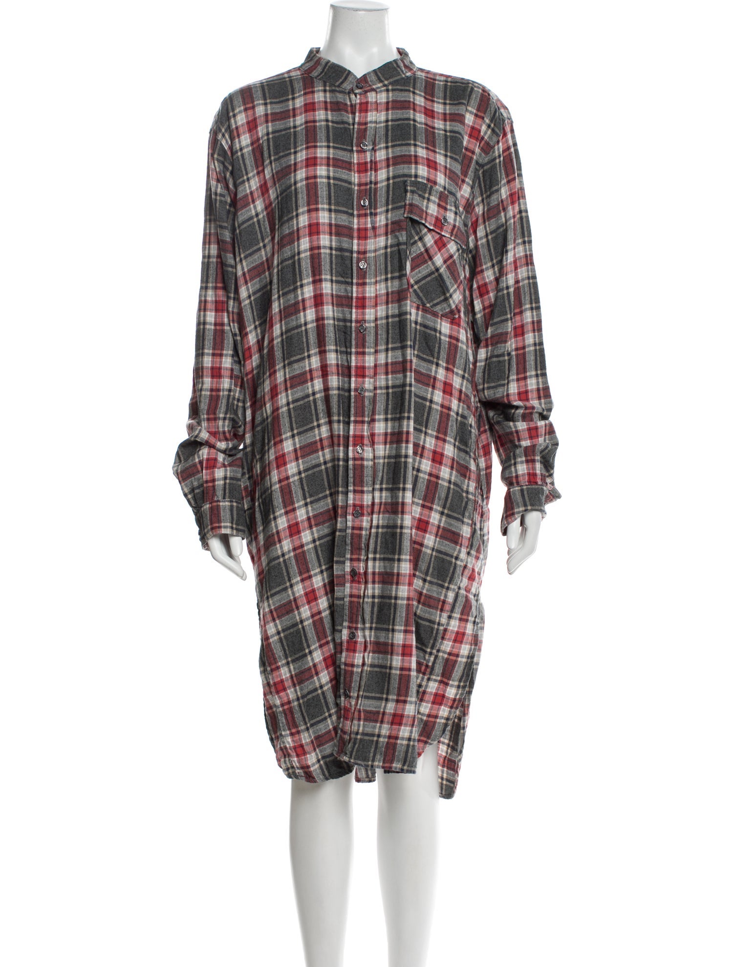 NSF Plaid Print Midi Length Dress