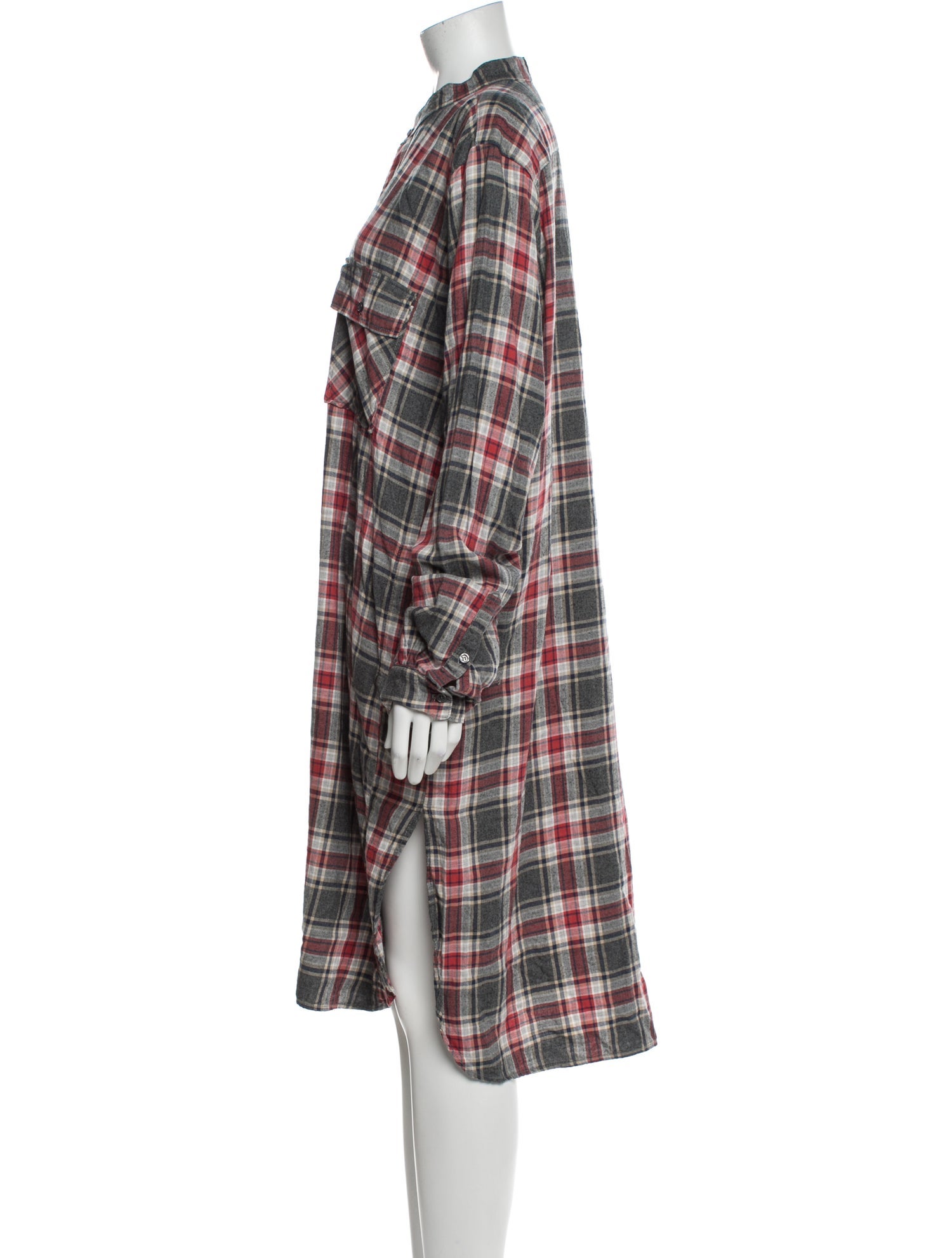 NSF Plaid Print Midi Length Dress