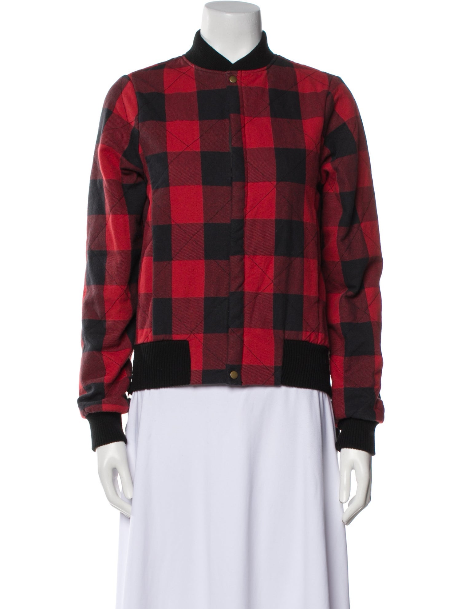 NSF Plaid Print Bomber Jacket