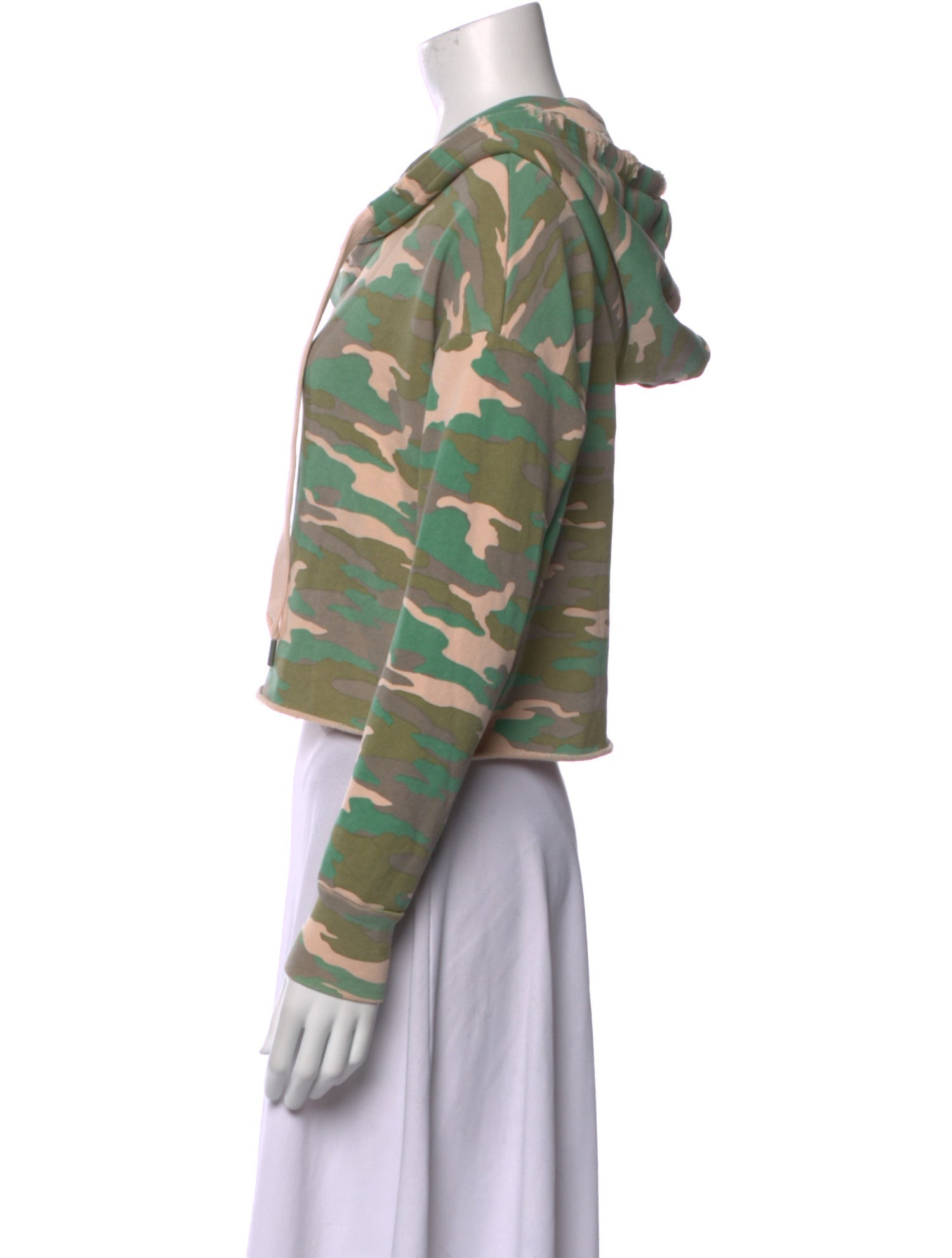 NSF Camouflage Print Bateau Neckline Sweater