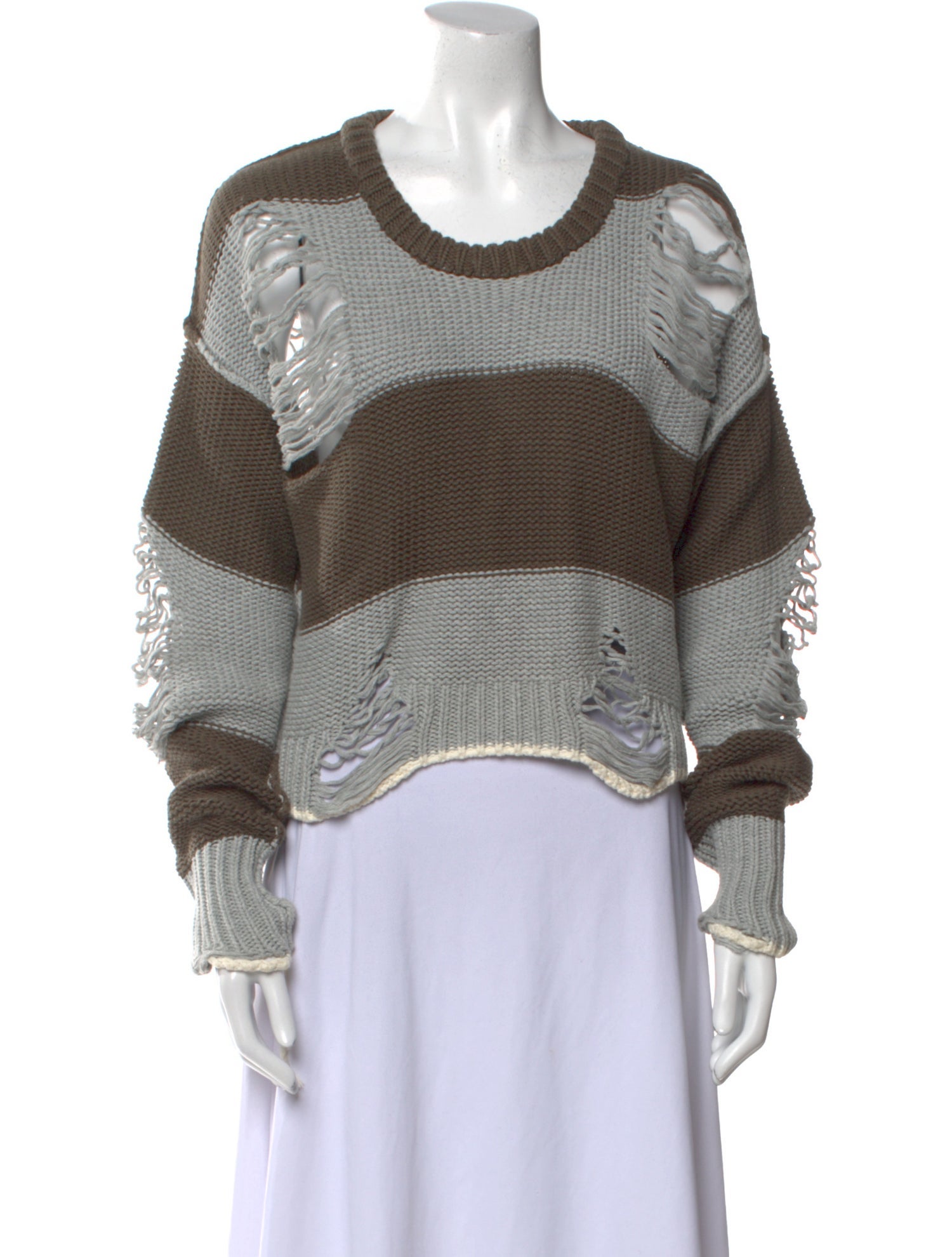 NSF Striped Scoop Neck Sweater