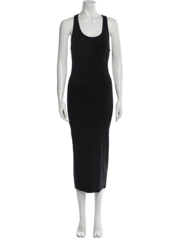 Pre-owned Nsf Scoop Neck Long Dress In Black