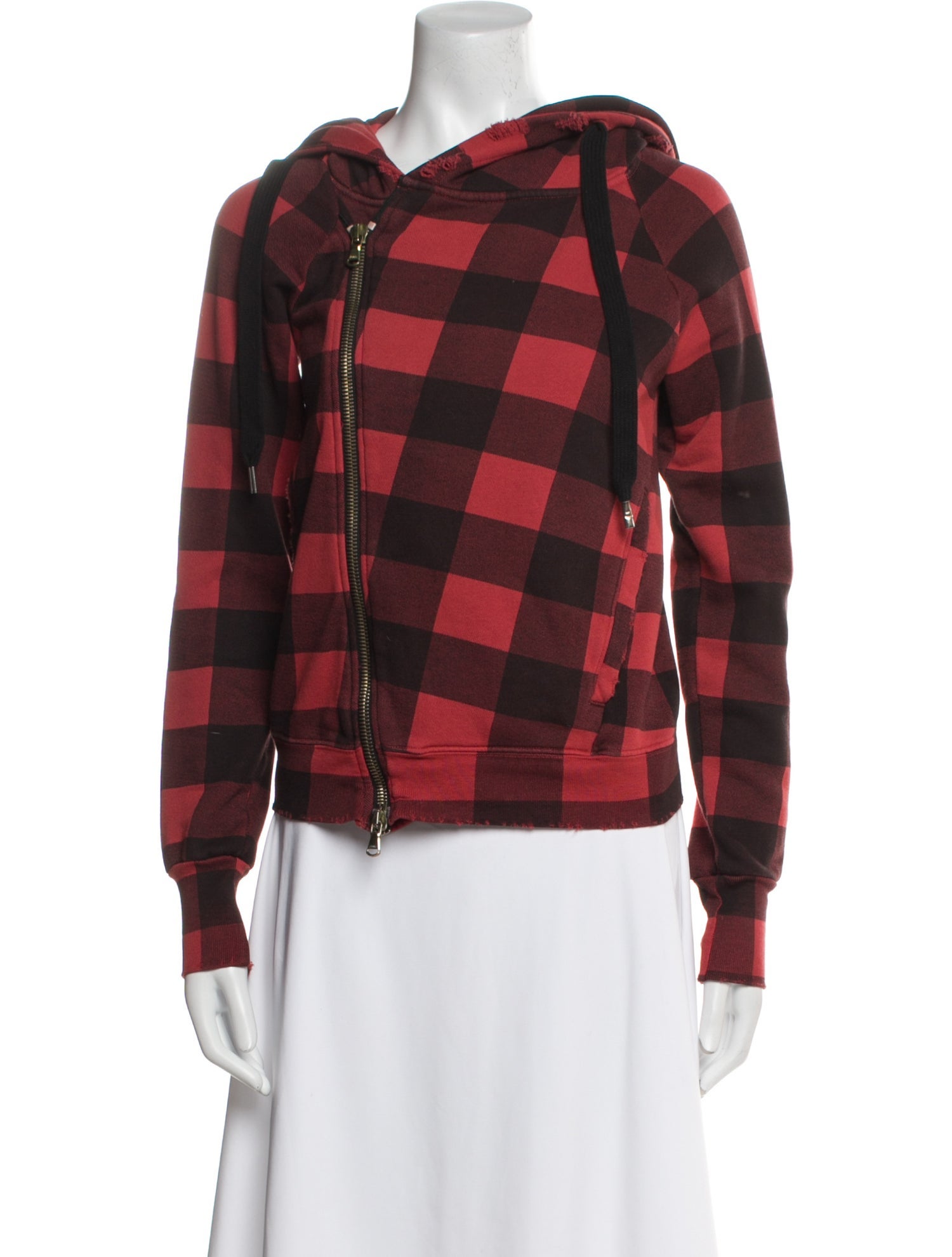 NSF Plaid Print Biker Jacket