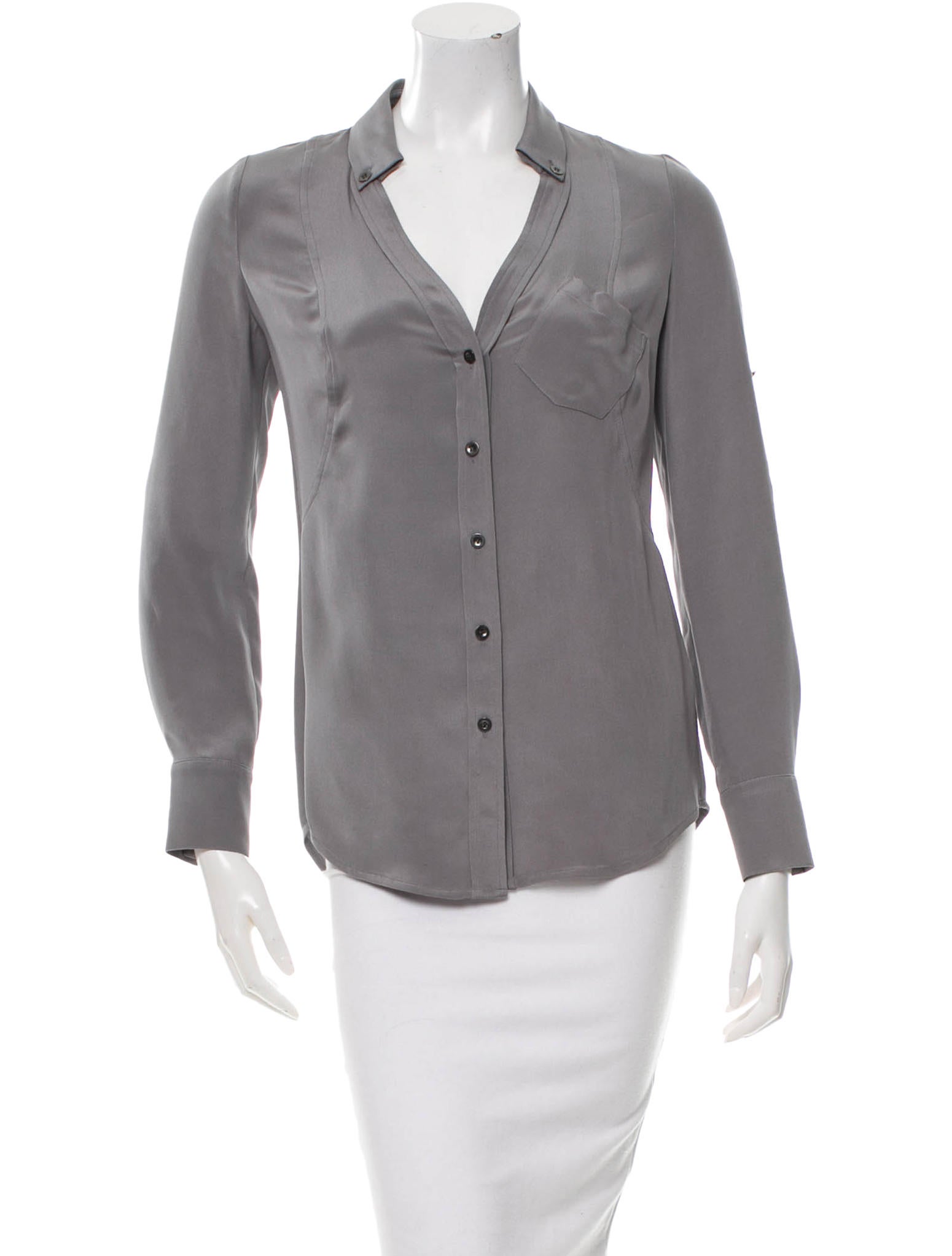 Magaschoni Silk Button-Up Top - Clothing - WN122311 | The RealReal